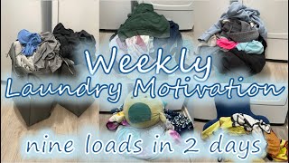 ULTIMATE WEEKLY LAUNDRY MOTIVATION | NINE LOADS IN 2 DAYS | LOADS & LOADS OF LAUNDRY | BUSY MOM OF 4