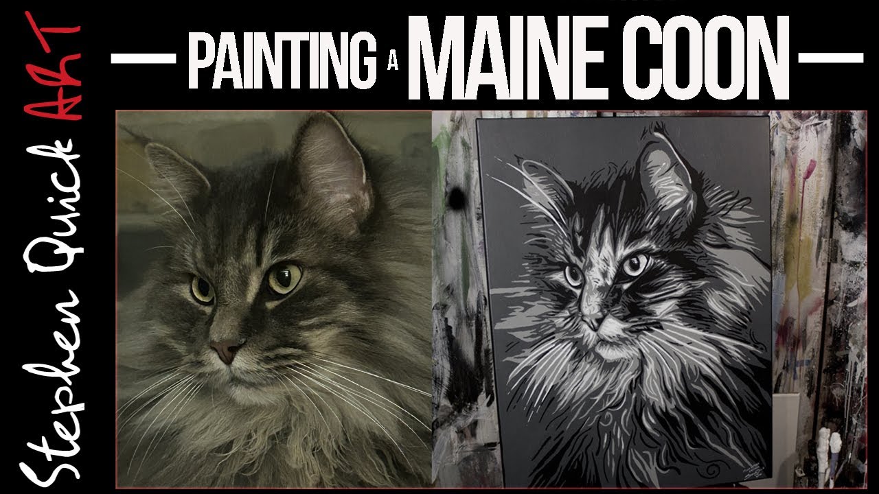 PAINTING a MAINE COON CAT | Pet Portrait