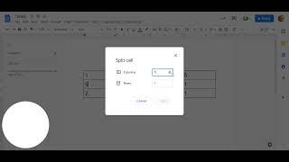 Split Cell in Tables (Google Docs)