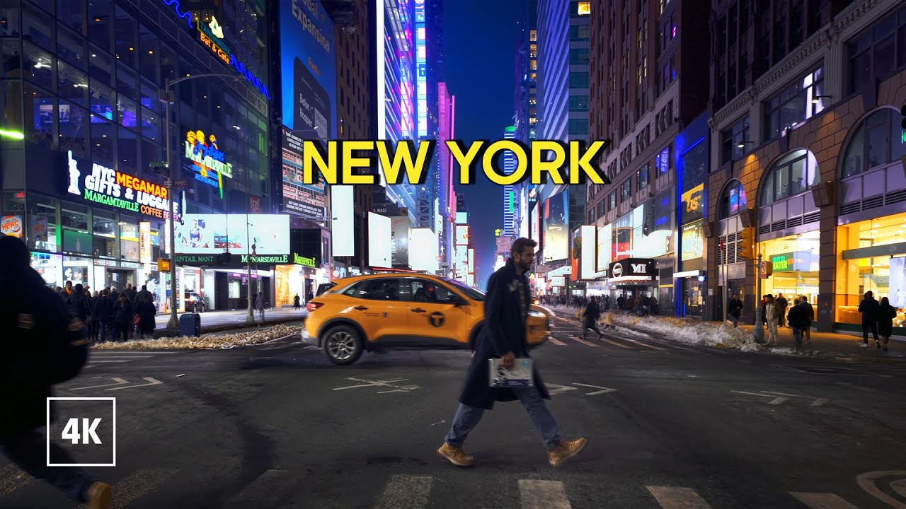New York, Amerika Serikat | manhattan | Jelajah Kota Malam 4K
