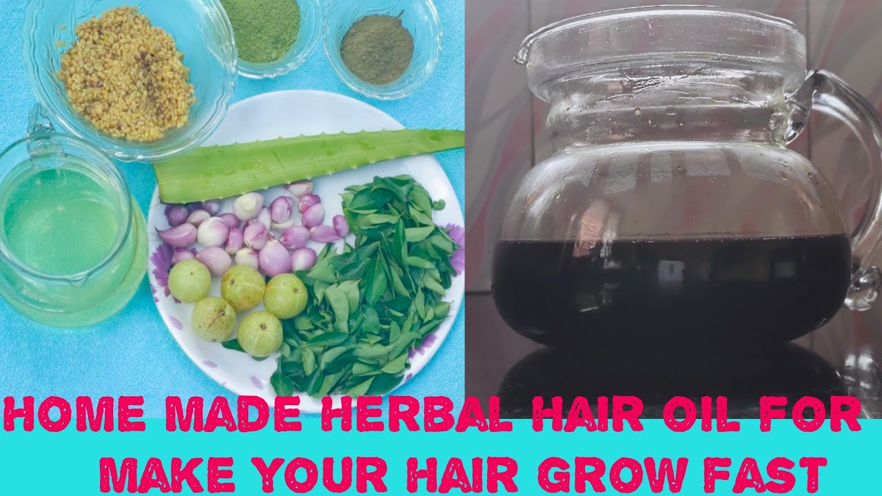 Homemade herbal hair oil for fast hair growth in Tamil - YouTube