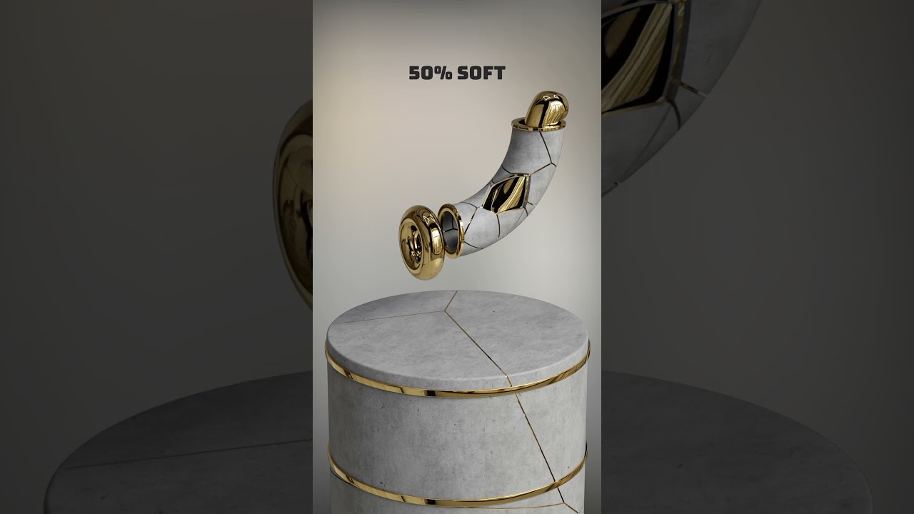 0% vs 100% Cylinder Sliding Into the Torus Soft Body Simulation
