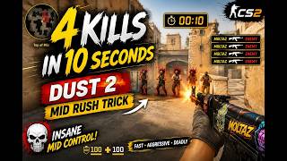 4 Kills in 10 Seconds β Dust 2 Mid Rush Trick (CS2)