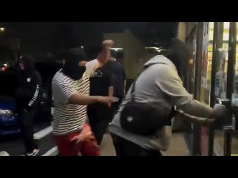 California has fallen. Store looted and destroyed for fun