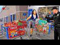 Cops Surprise Stop a Shoplifter Walking Straight Out Of With a Full Cart