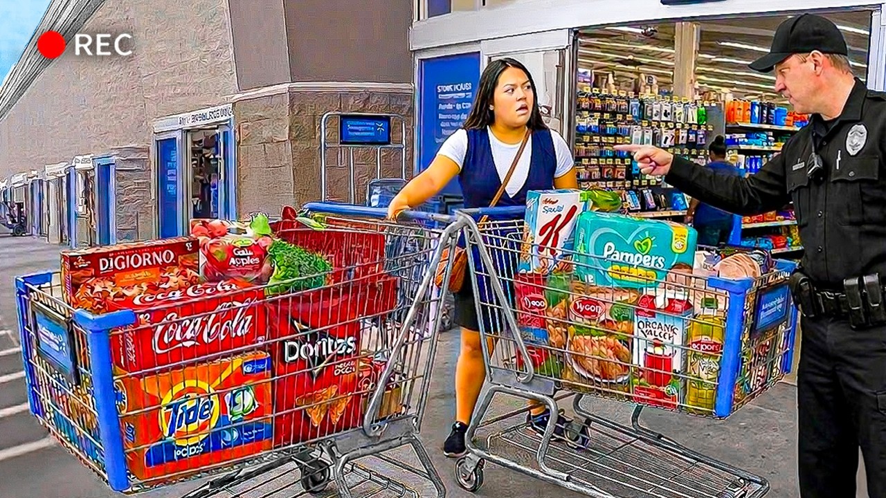 Cops Surprise Stop a Shoplifter Walking Straight Out Of With a Full ...