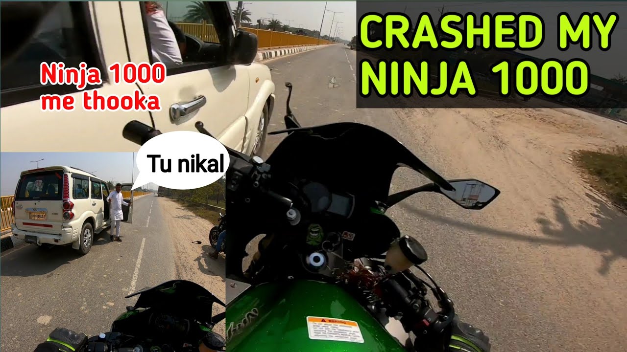 Crashed my Ninja1000 | Road Rage | Idiot Car driver 