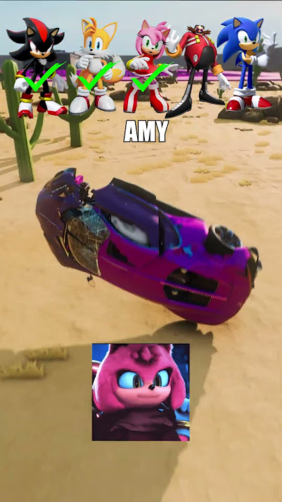 Sonic.EXE Car Jump Challenge For Sonic, Tails and Amy #shorts #sonic #beamngdrive
