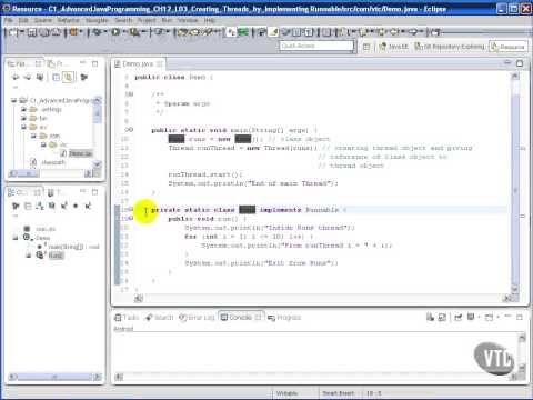VTC Player   Advanced Java Programming Java SE 7, Creating Threads by Implementing Runnable