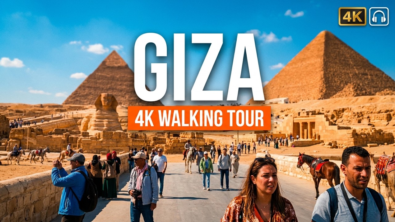 Cairo, Egitto | Giza Pyramids | Tour a Piedi 4K