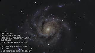 M101 Pinwheel Galaxy, first from the new dome setup. and comparison to 1 year ago!