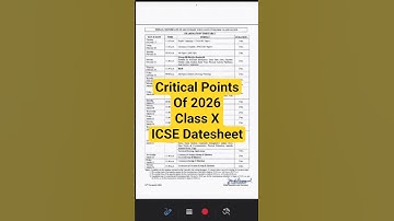 Imp Points Of ICSE 2026 Datesheet #icseclass10 #class10icse #icsedatesheet #icsedatesheet2026 #icse