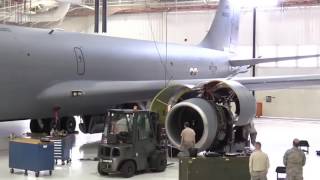 USAF KC-135 Stratotanker Engine Replacement Time Lapse.