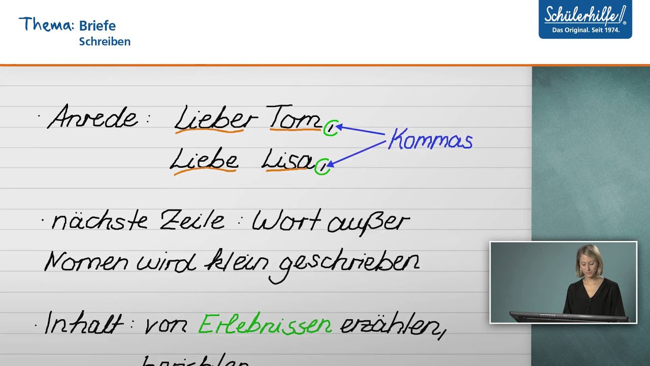 Briefe Schreiben Deutsch Schülerhilfe Lernvideo Youtube