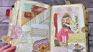 Altered Book Junk Journal Flip Through | Page Ideas | Book Log Journal 