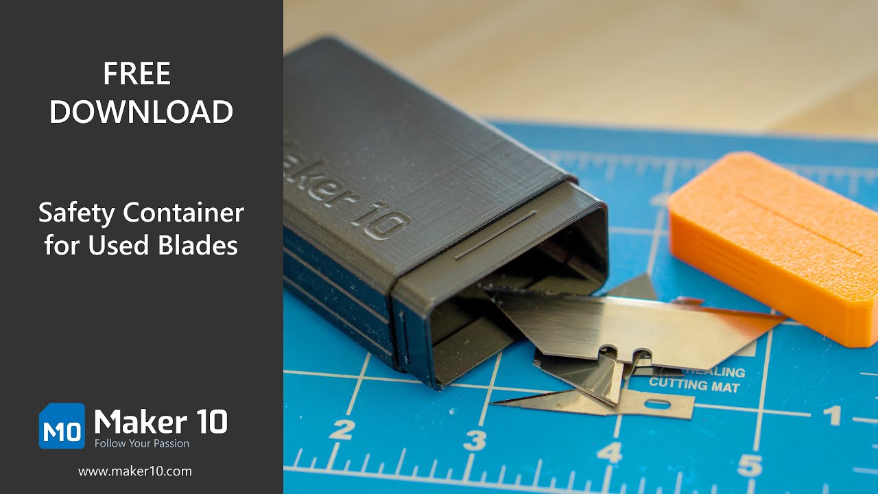 Used Blade Container Label Free Download 3D Printing: safety container for used blades - YouTube