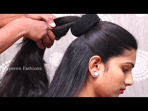 Easy Wedding Guest Hairstyle in Sarees | Hairstyles for Medium Long Hair | Hair Style for Girl 2024 @PlayEvenFashions