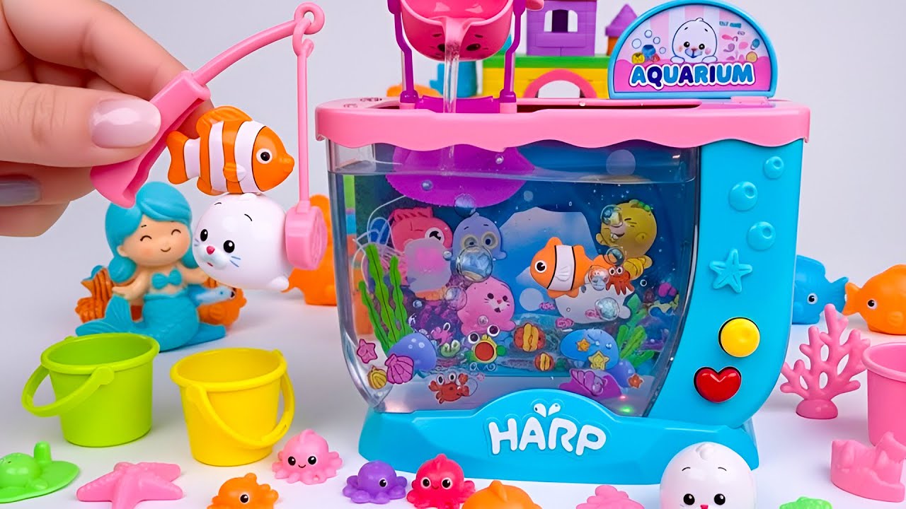 60 Minutos de Unboxing Satisfactorio del Set Acuario Robo Fish 🐠 Juego de Pesca Tierno