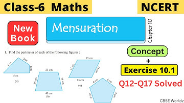 Class 6 Maths NCERT Chapter 10 Mensuration Exercise 10.1 Q12 to Q117 Solved | #class6 #cbseworldz