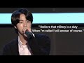 Jin always handles sensitive and serious topics eloquently