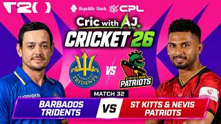 LIVE | Barbados Tridents vs St Kitts & Nevis Patriots | CPL 2026| Cricket 26 | Cric with AJ screenshot 3