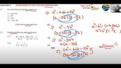 N2 MATHS Factorise & Simplify