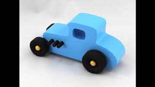 Handmade Wooden Toy Car Hot Rod 1927 T-Coupe