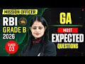 RBI Grade B 2026 | General Awareness Most Expected Questions Class #3 | By Pinky Yadav