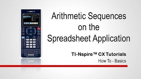 Sequences and Series on the TI-nspire Spreadsheet Application