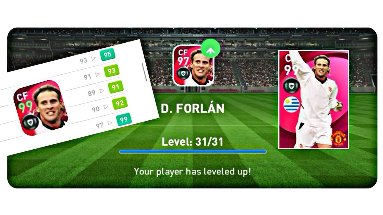 Training D.Forlan To Max Level Rating And Start Review.Review Iconic Forlan in Pes 2021 Mobile