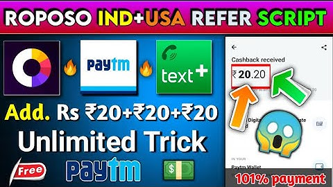 🚀Roposo App Unlimited Trick | Roposo App USA+IND Number Refer Trick | Roposo App Refer Script