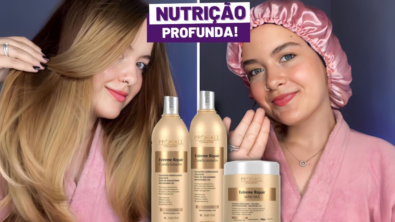 TESTANDO a linha COMPLETA EXTREME REPAIR da PROHALL *Etapa de Nutrição*