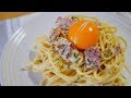 Carbonara-style Bacon Cream Pasta : Moso-family's usual meal カルボラーナ風ベーコンクリームパスタ 妄想グルメ家いつもの食事