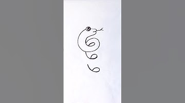 How to draw snake 🐍 with number 6 #snake #shorts #trending #shortfeed #youtubeshorts #viralvideo