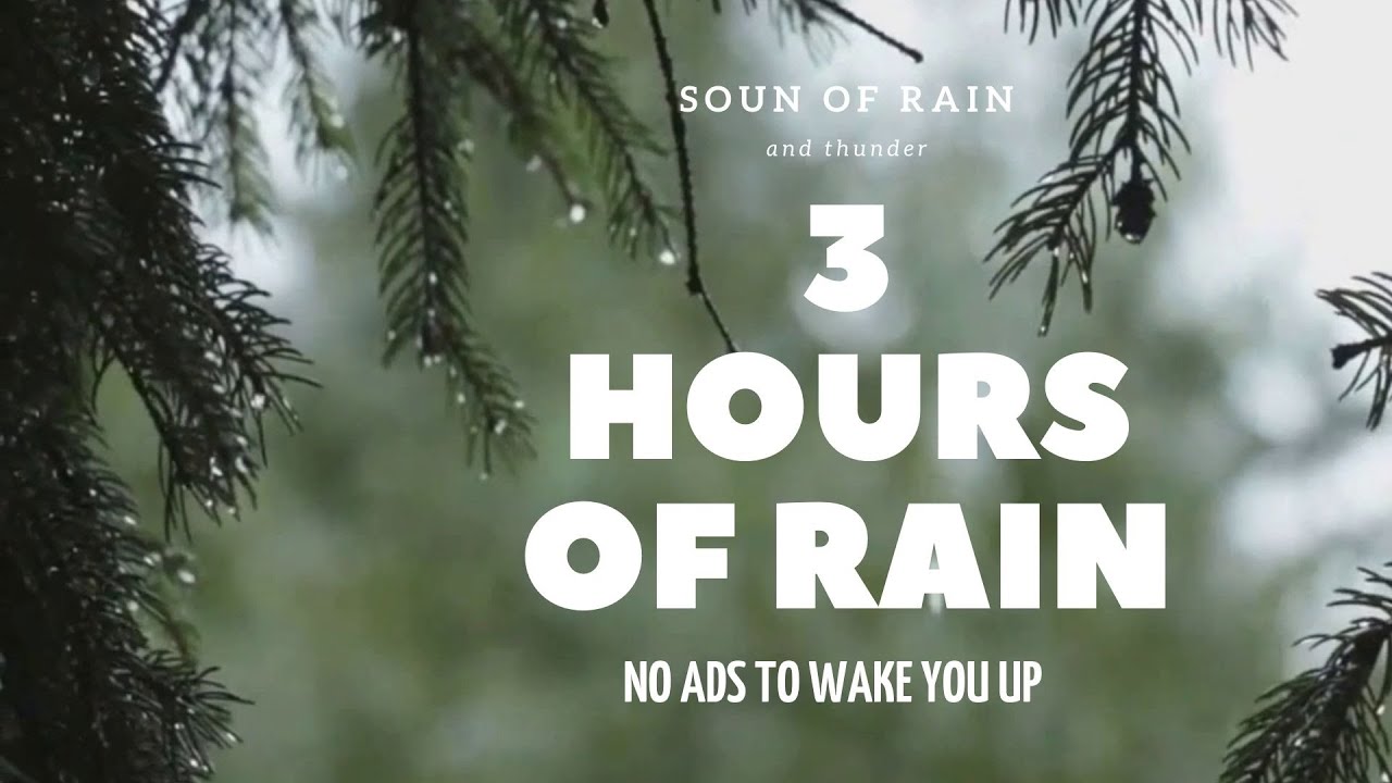 3 hours of continuous rain and thunder sound for instant sleep ⛈/ instant sleep to the sound of rain