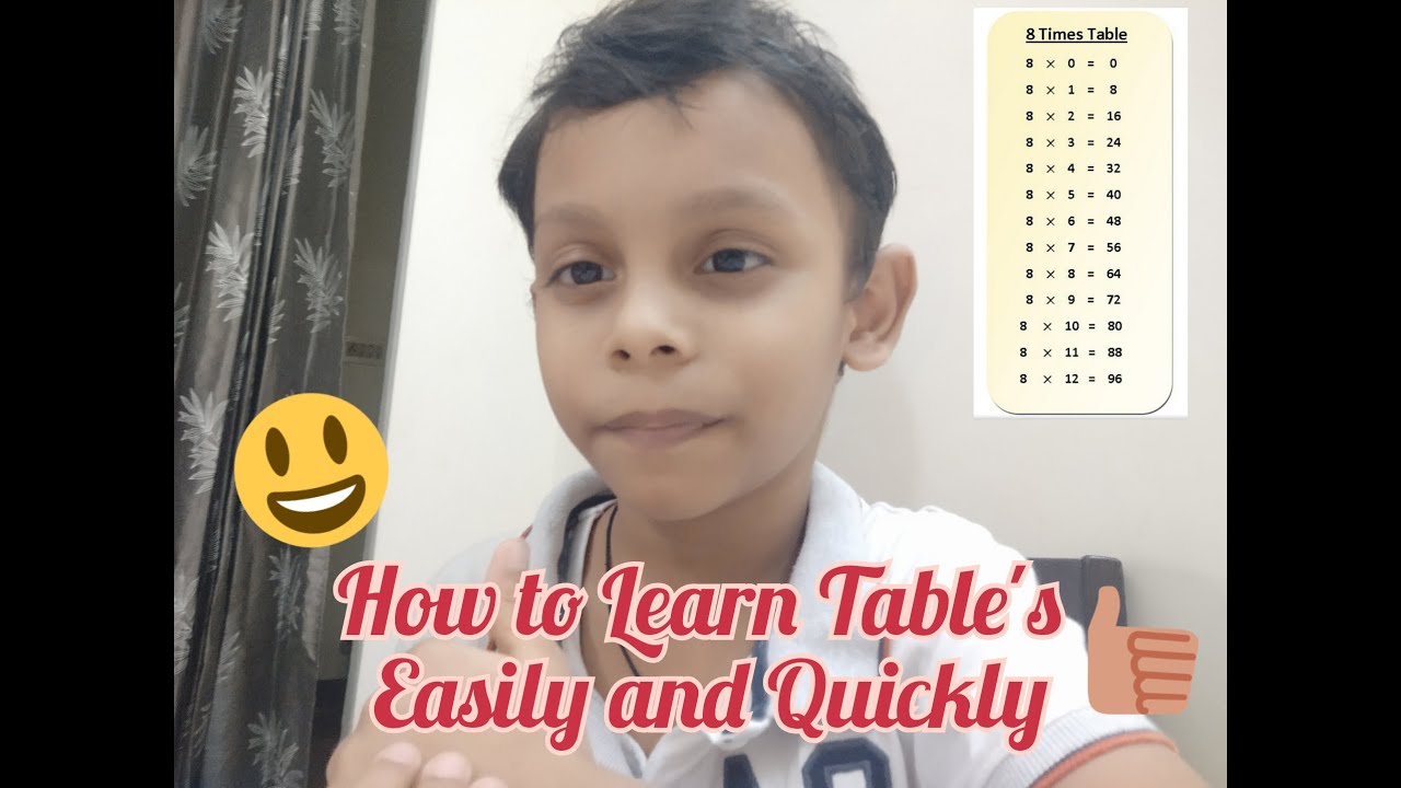 8 Table How To Learn Table s Easily Quickly Indoor Activity For 8 Table How To Learn Table s Easily Quickly Indoor Activity For