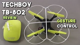 TECHBOY TB802 One Key Motion Control Drone Review and Flight Test - Control it with one hand!