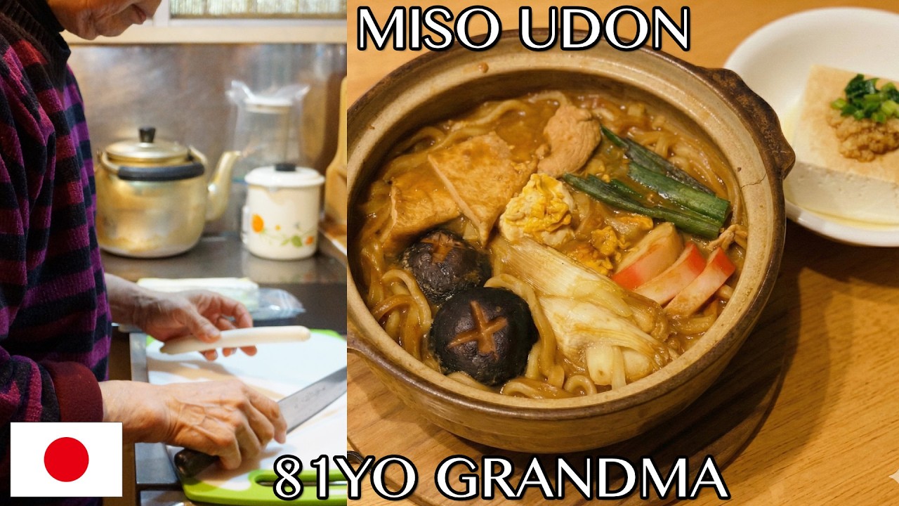 81-Year-Old Mom Cooks Miso Nikomi Udon in Her Tiny Japanese Kitchen
