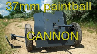 Paintball anti-tank gun defending Normandy beaches on a D-Day event