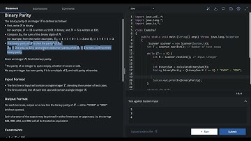 CODECHEF STARTERS 124(Div 4) | Binary Parity
