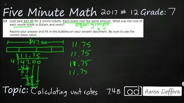 7th Grade STAAR Practice Calculating Unit Rates (7.4B - #2)