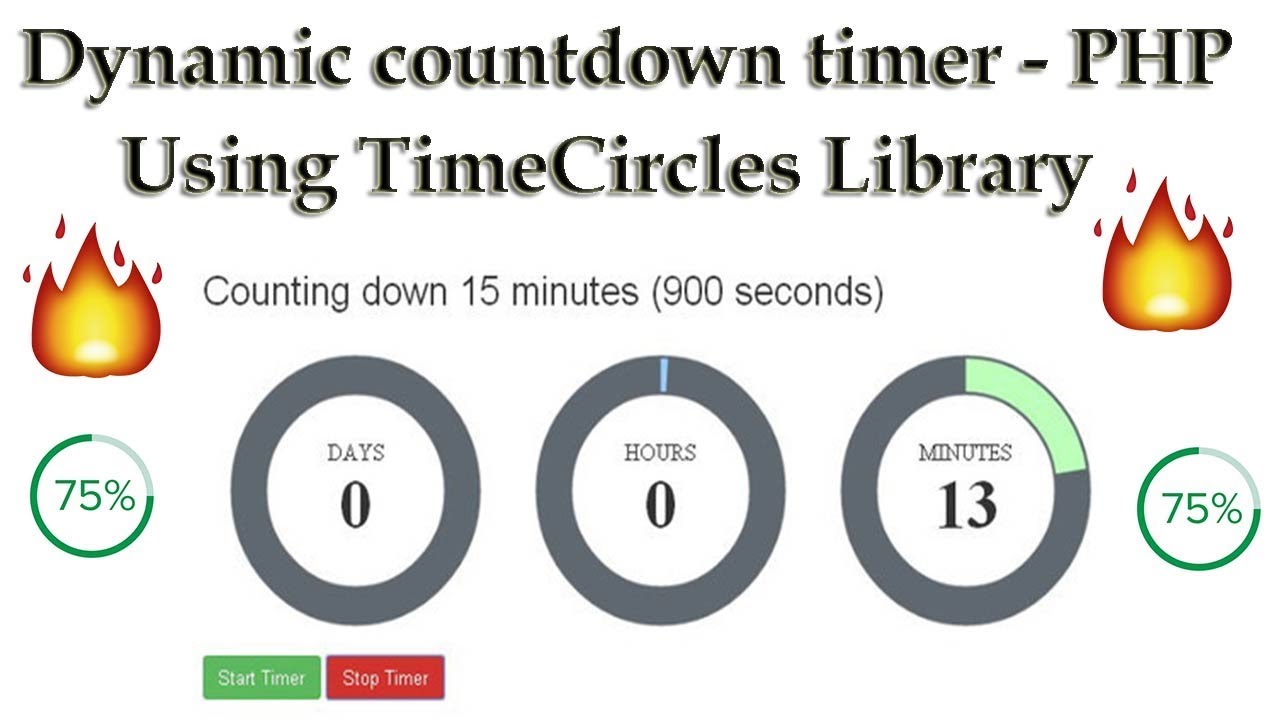 php set_time_limit  New 2022  🔴 Dynamic countdown timer - PHP using TimeCircles Library 🔥🔥