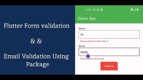 Flutter Form Validation ll email validator package || Flutter TextFormField Widget #flutter