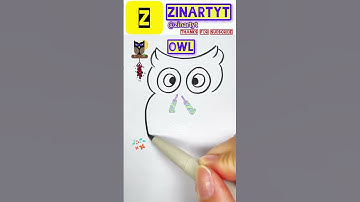 NIGHT 🦉 OWL Drawing ✨|| How To Draw Cute 😉 Owl Step By Step #art #owl #drawing #shorts