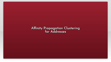 Affinity Propagation Clustering for Addresses