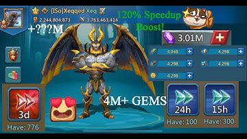 Spending 4m+ Gems During The 120% Boost Event! - Training Tons of T4 Troops For War - Lords Mobile