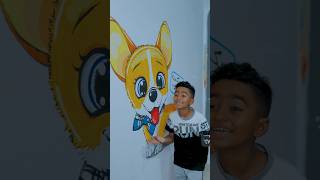 لما ابنك يبوظ الحيطة ويرسم شيكي دودو ف الشقة 🐶😂#shorts #tiktok