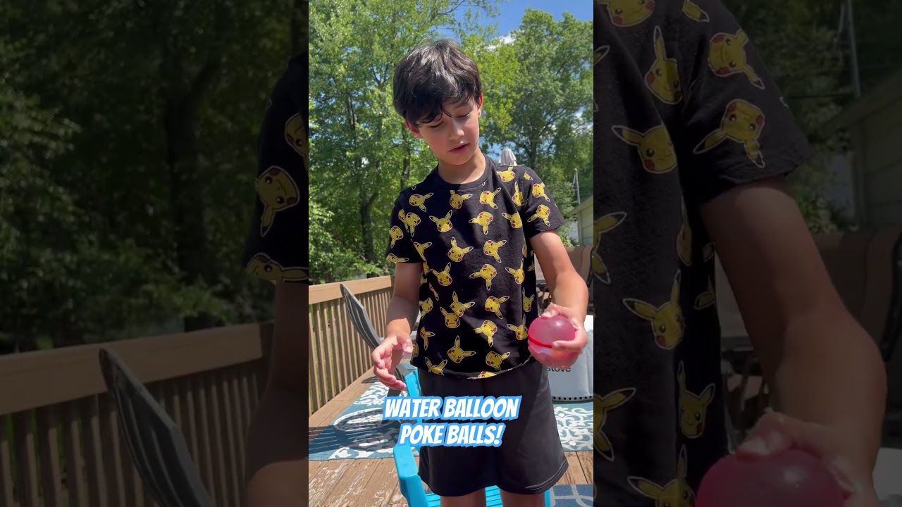 Reusable water balloons make the best poke balls!  #pokemon #littlemancavebros #pokemontoys