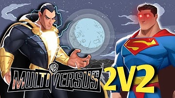 Multiversus - Black Adam vs Superman 2v2 gameplay showdown rift between iconic superheros!