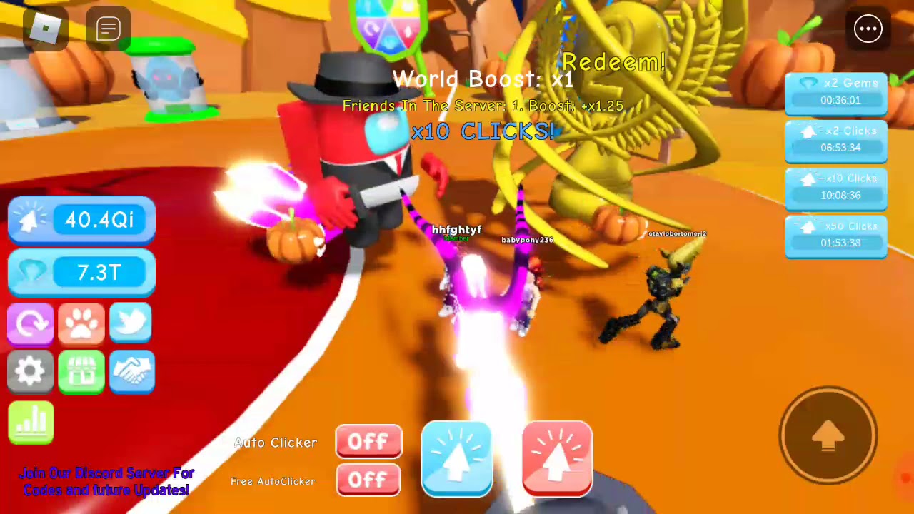 Playing chaos clickers in roblox